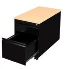 Lüllmann Rollcontainer mit 2 Schubladen 620 x 460 x 790 mm tiefschwarz ahorn