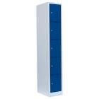 Lüllmann Schließfachschrank 1 Abteil, 5 Fächer 1800 x 315 x 500 mm lichtgrau enzianblau