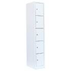 Lüllmann Schließfachschrank 1 Abteil 5 Fächer 1800 x 315 x 500 mm in signalweiß
