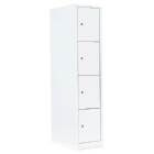 Lüllmann Schließfachschrank 1 Abteil 4 Fächer 1800 x 415 x 500 mm in signalweiß