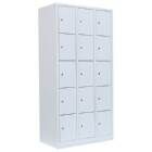 Lüllmann Schließfachschrank 3 Abteile 15 Fächer 1800 x 885 x 500 mm lichtgrau
