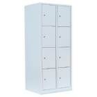 Lüllmann Schließfachschrank 2 Abteile 8 Fächer 1800 x 800 x 500 mm in lichtgrau