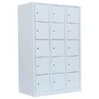 Lüllmann Schließfachschrank 3 Abteile 15 Fächer 1800 x 1185 x 500 mm in lichtgrau