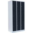 Lüllmann Schließfachschrank 3 Abteile 9 Fächer 1800 x 885 x 500 mm lichtgrau anthrazit