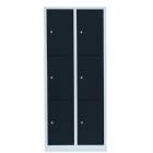 Lüllmann Schließfachschrank 6 Fächer 1800 x 800 x 500 mm lichtgrau anthrazi