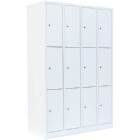 Lüllmann Schließfachschrank 4 Abteile 12 Fächer 1800 x 1170 x 500 mm signalweiß