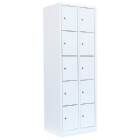 Lüllmann Schließfachschrank 2 Abteile 10 Fächer 1800 x 600 x 500 mm in signalweiß