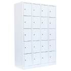 Lüllmann Schließfachschrank 4 Abteile 20 Fächer 1800 x 1170 x 500 mm in signalweiß