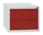 Lüllmann Schubladenmodul 2 Schubladen 380 x 460 x 550 mm lichtgrau in feuerrot