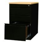 Lüllmann Standcontainer 3 Schubladen 750 x 460 x 790 mm tiefschwarz ahorn