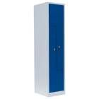 Lüllmann Z Garderobenschrank 2 Abteile 1800 x 415 x 500 mm lichtgrau mit enzianblau