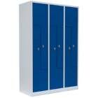 Lüllmann Z Garderobenschrank 6 Abteile 1800 x 1185 x 500 mm lichtgrau mit enzianblau