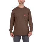 Milwaukee Elektrowerkzeuge Arbeits Langarm Shirt in braun mit UV Schutz WTLSBR-L