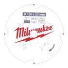 Milwaukee Kreissägeblatt Diamant 160/20 mm 4 Zähne für Handkreissägen