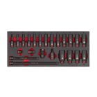 Milwaukee Elektrowerkzeuge Schlagnüsse lang Einlage für Werkstattwagen 78 cm 3/8 Zoll SHOCKWAVE 23 teilige