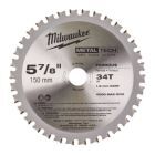 Milwaukee Elektrowerkzeuge Kreissägeblatt für Metall Handkreissägen 150 x 20 x 1,6 mm Zähne 34