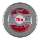 Milwaukee Elektrowerkzeuge Metalltrennscheibe in Metallbox PROplus INOX 115 x 1 mm 10 x SCS41