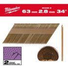 Milwaukee Elektrowerkzeuge Ringschaft verzinkt D Kopf Nägel für M18FFN 7,4 x 2,8 x 63 mm