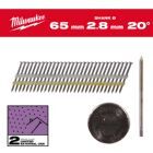Milwaukee Elektrowerkzeuge Ringschaft verzinkt Rundkopf Nägel für M18FFN21 7,4 x 2,8 x 65 mm