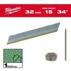 Milwaukee Elektrowerkzeuge Stift Nägel D Kopf 15 Gauge für M18CN15GA M18FN15GA 1,8 x 32 mm verzinkt 34 Grad