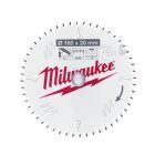 Milwaukee Elektrowerkzeuge Wechselzahn Kreissägeblatt Alu für Tauchkreissägen 165 mm Zähne 52