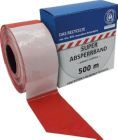 Absperrband Nr 25 rot weiß geblockt aus mindestens 80% Regranulat 500 Meter