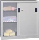 Pavoy Schiebetürenschrank 1000x400x1000mm mit Vollblechtüren Böden gepulvert