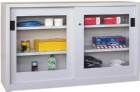 Pavoy Schiebetürenschrank 1500x400x1000mm Sichtfenster Böden gepulvert