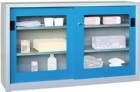 Pavoy Schiebetürenschrank 1500x600x1000mm Sichtfenster Böden verzinkt