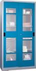 Pavoy Schiebetürenschrank 1000x400x1950mm gepulvert Sichtfenster RAL 7035 5012