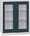 Pavoy Schiebetürenschrank 1000x500x1200mm gepulvert Sichtfenster RAL 7035 7016