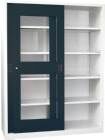 Pavoy Schiebetürenschrank 1500x400x1950mm gepulvert Sichtfenster RAL 7035 7016