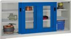 Pavoy Schwerlastschiebetürenschrank 2000 mm breit Sichtfenster RAL 7035 5012