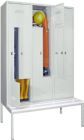 Pavoy Garderobenschrank mit Sitzbankuntergestell B 1200 mm RAL 7035