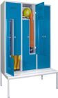 Pavoy Garderobenschrank mit 3 Schiebehaken B 1200 mm RAL 7035 5012