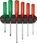 PB Swiss Tools Schraubendreher Satz 6 teilig Schlitz PZ im Wandhalter Classic
