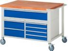 Rau Werkbänke Fahrbare Werkbank 8000 mit 1250 x 900 x 880 bis 1080 mm Modell 8468