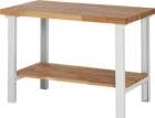 RAU Werkbank BASIC 7 1250x700x840mm mit Fachboden Buche massiv 40mm