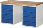 RAU Werkbank BASIC 7 1500x700x840mm Buche massiv 8x180mm Schubladen