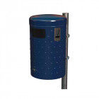 Renner Rund Abfallbehälter 50L RAL7016 mit Ascher Noppenblech Design