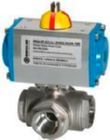 RIEGLER Kugelhahn Edelstahl pneumatische Stellantrieb doppeltwirkend T Bohrung T1 Rp1/2