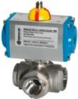 Riegler ES Kugelhahn pneumatischer Stellantrieb doppelwirkend T-Bohrung Rp 1.1/4
