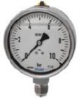 RIEGLER Glyzerinmanometer CrNi-Stahl Einfachskala G 1/2 unten 0 bis 600,0 bar 160 mm