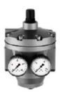 Riegler Hochleistungsdruckregler mit 2 Manometern G1.1/2 0,5 bis 16 bar