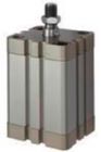 RIEGLER Kompaktzylinder ISO21287 doppeltwirkend AG Kolben 100mm Hub 300 G1/8