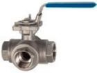 RIEGLER Kugelhahn 3 Wege T Bohrung Edelstahl 1.4408 G1 DN25