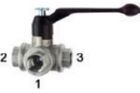 RIEGLER Kugelhahn 3 Wege T Bohrung Messing vernickelt Rp1.1/2 DN40