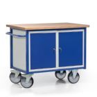 Rotauro Fahrbare Werkbank 2 Ablageschränke und Arbeitsplatte 1130 x 690 mm