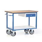 Rotauro Fahrbare Werkbank mit kleiner Ablageschublade und Arbeitsplatte 1130 x 690 mm