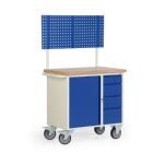 Rotauro Fahrbare Werkbank R3 mit langer Halterung und 1 Lochplatte
